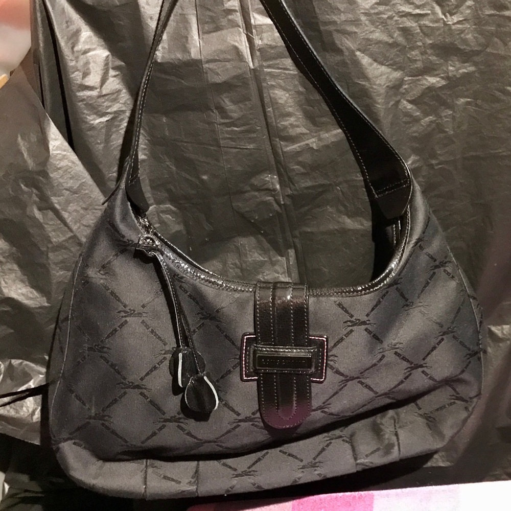 Longchamp Hobo Art.m/03 Black Canvas Satchel